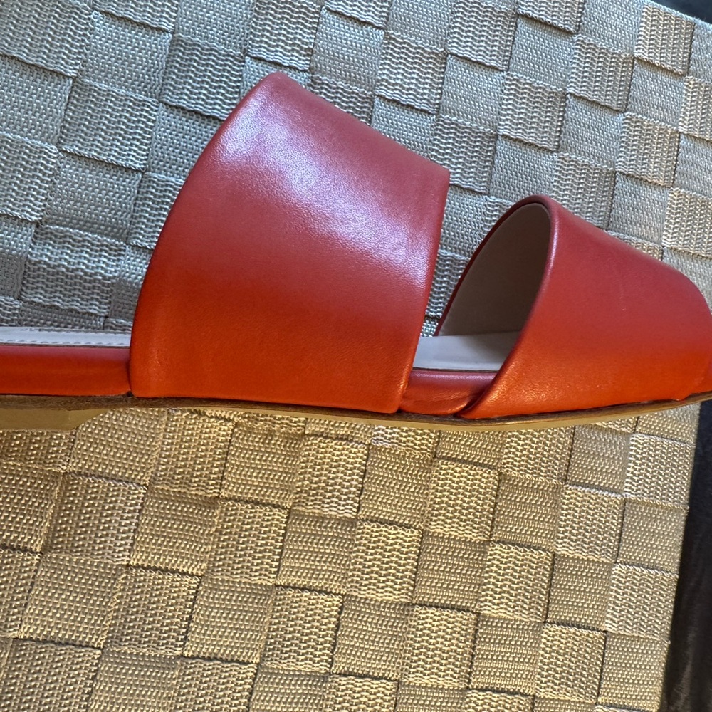 Charles David Vibrant Orange Slide Sandals